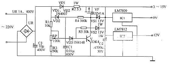 場(chǎng)效管直流穩(wěn)壓電路圖