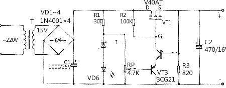 場效管直流穩(wěn)壓電路圖-場效管開關直流穩(wěn)壓電源電路詳解-KIA MOS管