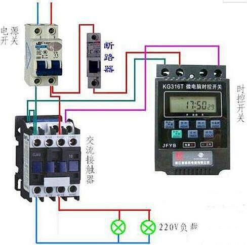 220V接觸器實物接線圖,接觸器