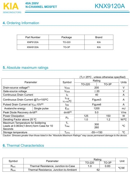 逆變器專用大功率MOS管 200V40A