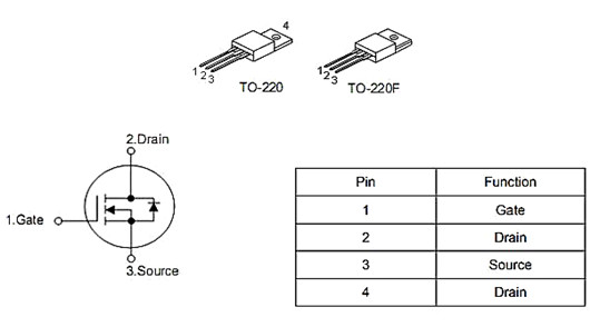 12N60參數代換 12N60場效應管 12N60引腳圖TO-220-KIA MOS管