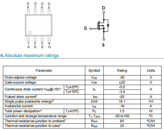 P30v mos管,30V PMOS管