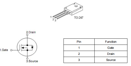 76N60N參數(shù)代換,KCM3560A場效應管參數(shù)引腳圖,76A 600V-KIA MOS管